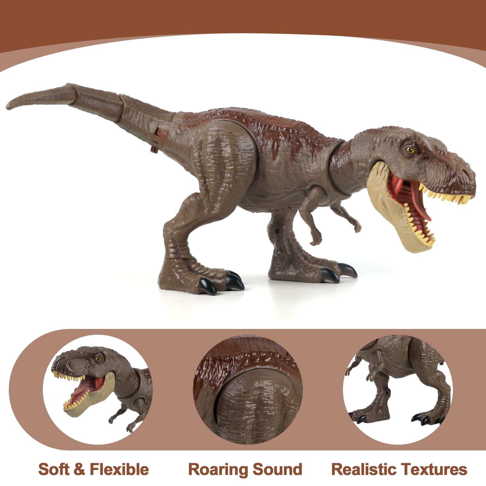 HAYXUN T Rex Action Figure Dinosaur Toys for Kids- Tyrannosaurus